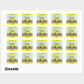 Wielen op de Bus Yellow Label Sticker Cake Topper (Vel)