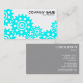 Wielen van de Industrie - Cyaan en White Visitekaartje (Voorkant / Achterkant)