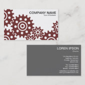 Wielen van de industrie - Donkerbruin en wit Visitekaartje (Voorkant / Achterkant)