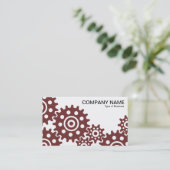 Wielen van de industrie - Donkerbruin en wit Visitekaartje (Staand voorkant)