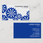 Wielen van de industrie - Navy Blue en White Visitekaartje (Voorkant / Achterkant)