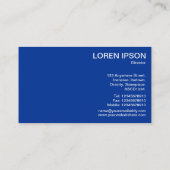 Wielen van de industrie - Navy Blue en White Visitekaartje (Achterkant)