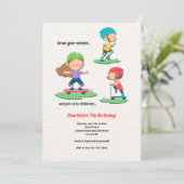 Wielen van leuke verjaardagsfeestje uitnodigingen (Staand voorkant)