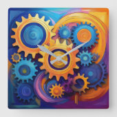 Wielen van leven vierkante klok (Voorkant)