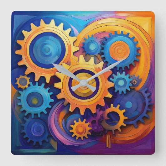 Wielen van leven vierkante klok (Voorkant)