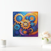 Wielen van leven vierkante klok (Huis)