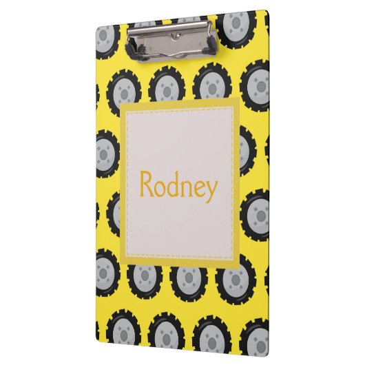 Wielen voor constructie Gele achtergrond Klembord (Links)