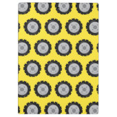 Wielen voor constructie Gele achtergrond Klembord (Achterkant)