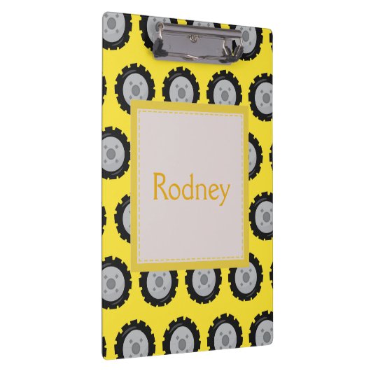 Wielen voor constructie Gele achtergrond Klembord (Rechts)