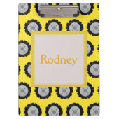 Wielen voor constructie Gele achtergrond Klembord (Voorkant)