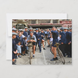 Wielerwedstrijd Parijs Roubaix 1900 Kleur Redux Briefkaart