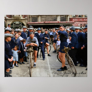 Wielerwedstrijd Parijs Roubaix 1900 Kleur Redux Poster
