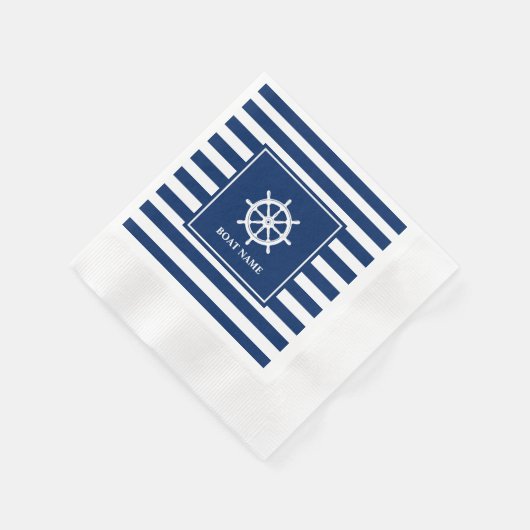 Wielhelm met blauwe strepen servet (Hoek)