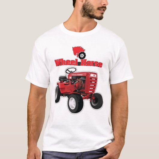 Wielpaarden Tuintractor Mannen Basisart T Shirt (Voorkant)