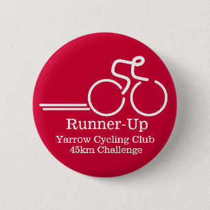 Wielrennen tweede plaats competitie knop badge roo ronde button 5,7 cm