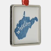 Wielrennen West Virginia Wood Grain Metalen Ornament (Rechts)