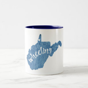 Wielrennen West Virginia Wood Grain Tweekleurige Koffiemok