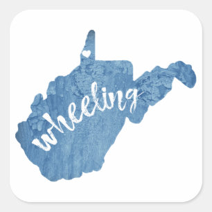 Wielrennen West Virginia Wood Grain Vierkante Sticker