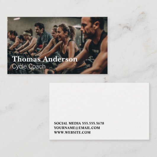 wielrenner | fitness-instructeur | sportschool visitekaartje (Voorkant / Achterkant)