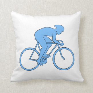 Wielrenner in een race. Blauw. Kussen