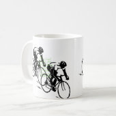 Wielrenrace Kunst Koffiemok (Voorkant links)