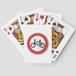 wielrijder verkeersbord pokerkaarten