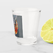 Wielspin op Web Shot Glas (Rechts)