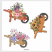 Wielstaarten met bloemen sticker (Vel)