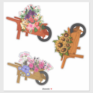 Wielstaarten met bloemen sticker