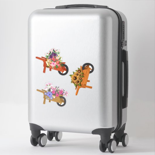 Wielstaarten met bloemen sticker (Koffer)