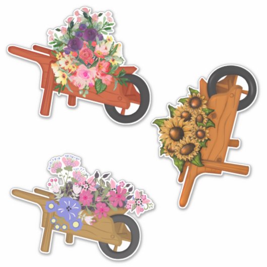 Wielstaarten met bloemen sticker (Voorkant)