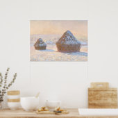 Wielstacks, sneeuweffect, ochtend poster (Keuken)