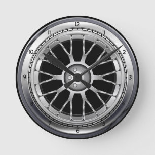 Wielstalen wrijfkast ronde klok