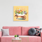Wielstang van de bloemen canvas afdruk (Insitu (Woonkamer))