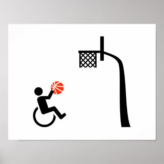 Wielstoel basketbal poster (Voorkant)