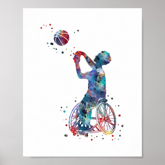 Wielstoel Basketball Poster (Voorkant)
