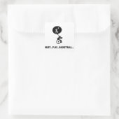 Wielstoel Basketball Vierkante Sticker (Tas)