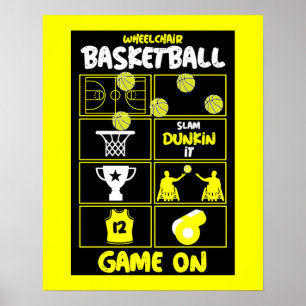Wielstoel Basketbalspelers Poster