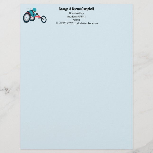 Wielstoel Racen Briefhoofd (Voorkant)