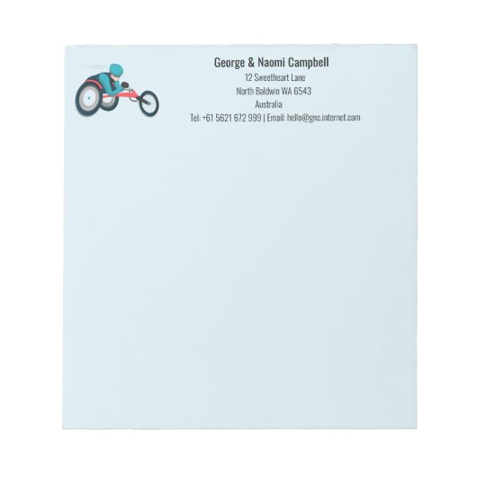 Wielstoel Racen Notitieblok (Voorkant)