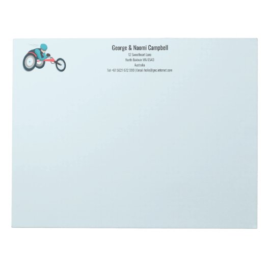 Wielstoel Racen Notitieblok (Voorkant)