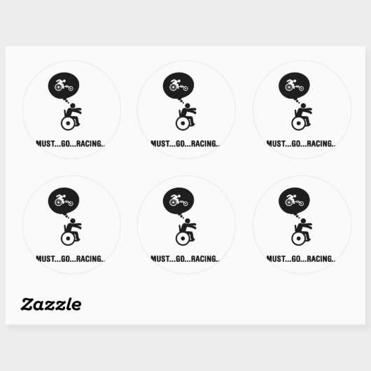 Wielstoel Racen Ronde Sticker (Vel)