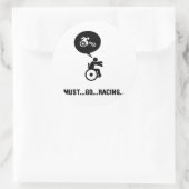 Wielstoel Racen Ronde Sticker (Tas)