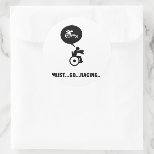 Wielstoel Racen Ronde Sticker (Tas)
