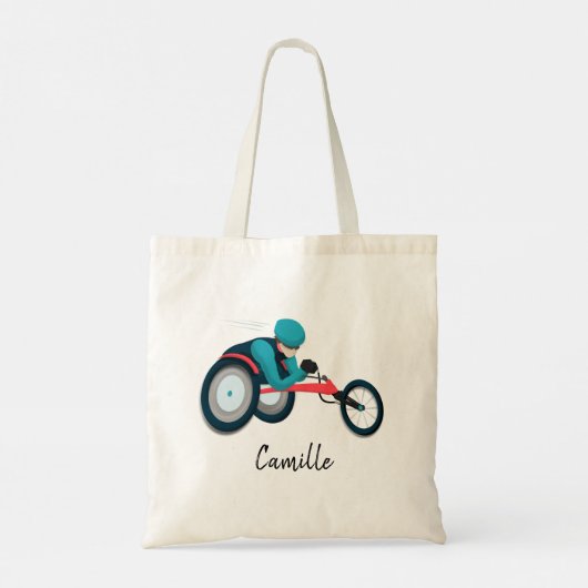 Wielstoel Racen Tote Bag (Achterkant)