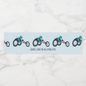 Wielstoel Racen Waterfles Etiket (Enkel label)