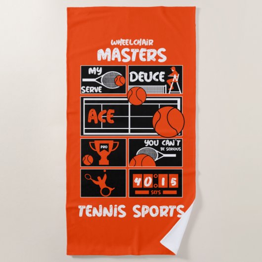 Wielstoel Tennis-handdoek Strandlaken (Voorkant)