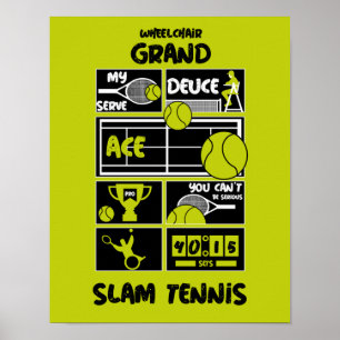 Wielstoel Tennis spelers Poster