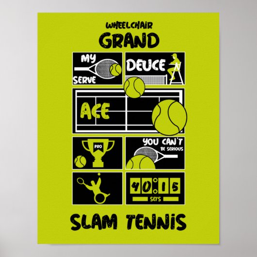 Wielstoel Tennis spelers Poster (Voorkant)