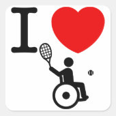Wielstoel Tennis Vierkante Sticker (Voorkant)